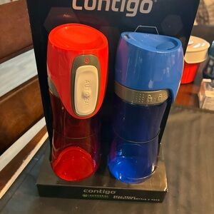 Contigo Red and Blue Autoseal Water Bottles